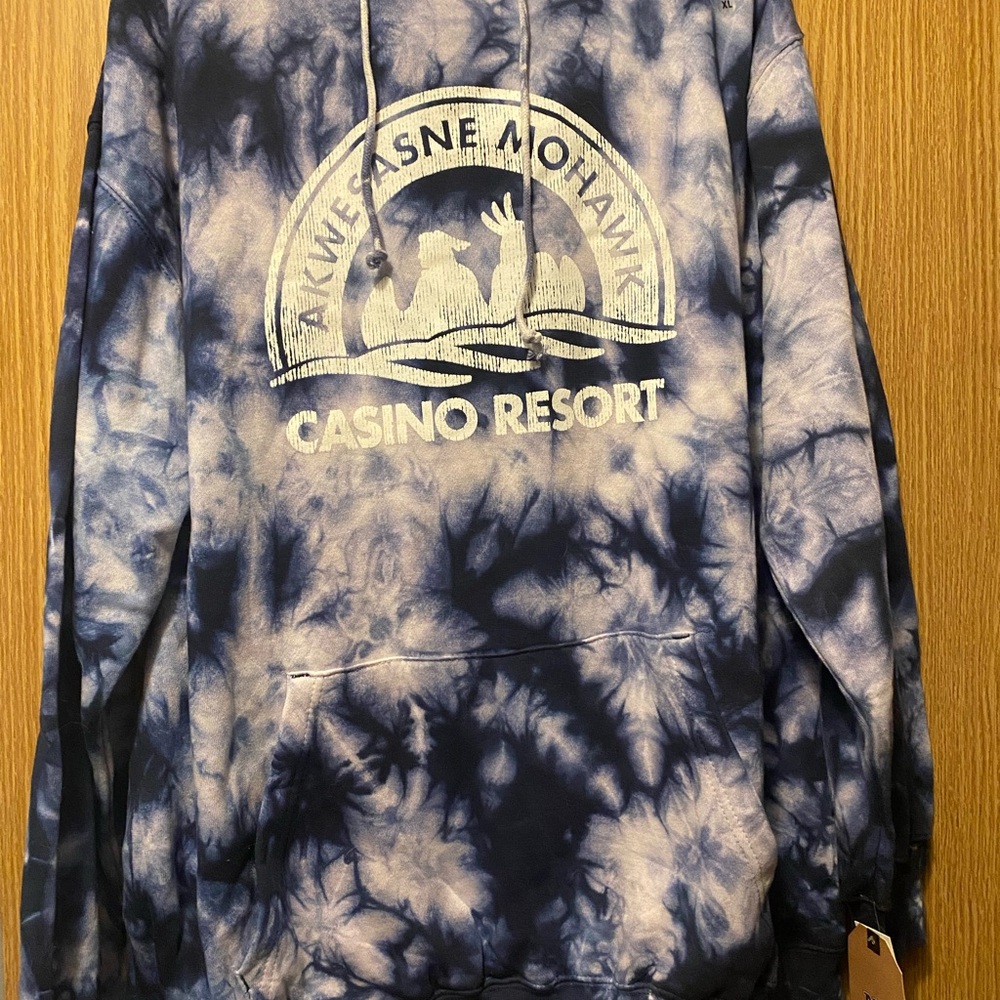 Tie-Dye Pullover Hoodie - Blue